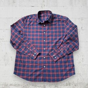 Untuckit Men's XXL Amaldo WF Navy Wrinkle-Free Cotton Long Sleeve Shirt 41249